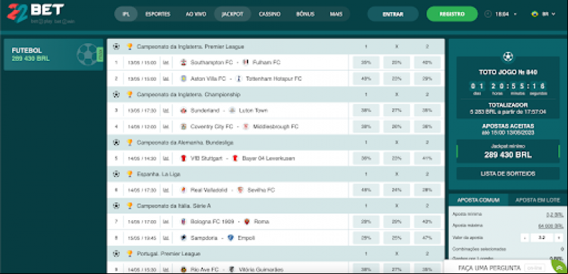 Site de apostas Bet22 - (Divulgação)