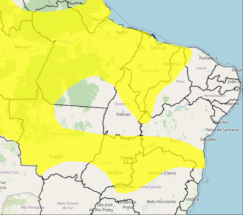 112 cidades no Piauí estão em alerta para perigo potencial de chuvas intensas