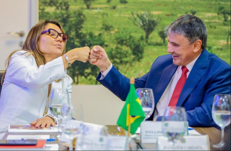 Janja visita Wellington Dias em recado de Lula ao centrão