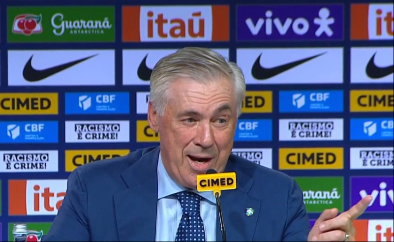 Ancelotti comanda primeiro treino da Seleção em preparação para duelo contra Equador